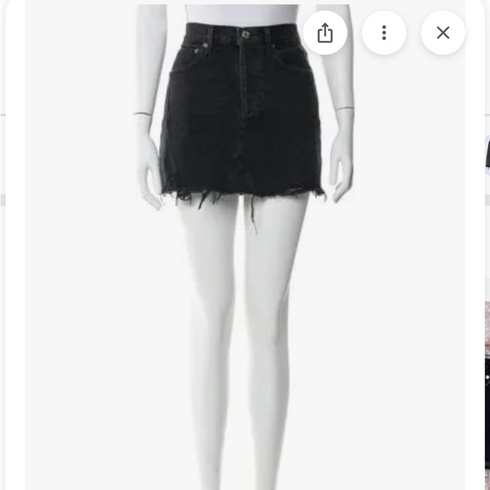 Agolde Black Denim Skirt